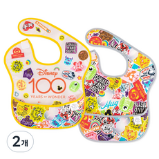 [범킨스] 디즈니 100주년 기념 이유식 턱받이 2팩, 이어스 오브 편, 2개, 2개입