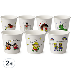 아이들 예쁜 캐릭터 종이컵 180ml, 2개, 1000개입