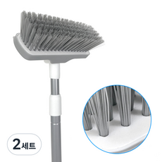 올지 하드 청소솔 길이조절 화장실 욕실 틈새 바닥 타일 목욕탕 솔 브러쉬, 2세트, 화이트 하드 롱 청소솔
