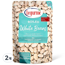 [르구르메] 삶은 흰강낭콩 화이트빈 / 샐러드 토핑/ 비건 식재료 / 후무스 재료/ 지중해식 식단, 400g, 2개