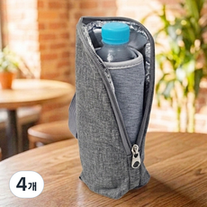 생수 물병 보냉 파우치 500ml 물통 주머니 커버 생수병 휴대용 미니 보냉백 등산 운동 여행용 보온 가방, 그레이, 4개