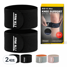 튼튼가드 무릎보호대 슬개골 고정 스트랩 1+1, 블랙, 2세트