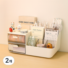 제이로이 수납 칸막이 책상정리함, 2개, 화이트