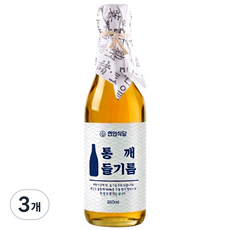 [들기름 구매1위] 연안식당 저온압착 들기름 통들깨 들기름100%, 3개, 350ml