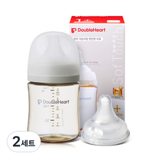 더블하트 모유실감 3세대 오후의베이지 160ml 싱글팩(젖병+젖꼭지 S), 오후의베이지 (S), 2세트