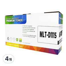 MLT-D111S 호환 토너 SL-M2027 SL-M2077F SL-M2078F, 검정, 4개