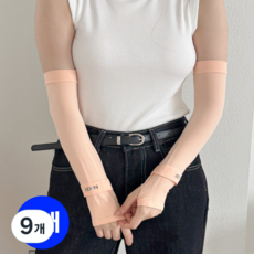 아이디앤 쿨토시 팔토시 자외선차단 골프 손등커버형, 피치, 9개