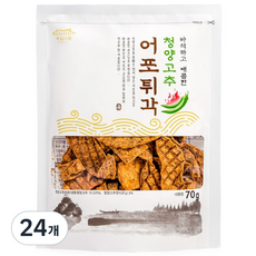 동일식품 청양고추 어포튀각 매운맛 간식 야식, 24개, 70g