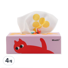 미스티파이 뽑아쓰는 고흡수 플리컷 극세사 다용도 항균 행주 티슈형 20매 <캣츠>, 4개, 20개입