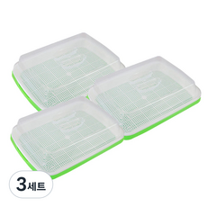 MMC 성공적인 새싹 발아 촉진 완벽 습도 조절 뚜껑 세트 새싹재배기 육묘판 3개, 3세트