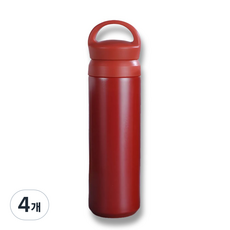 블룸트레일 파우더 코팅 손잡이 텀블러, 4개, 500ml, 브릭레드