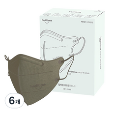 힐타임 코코핏 KF94 컬러 마스크 소형N 새부리형 숨쉬기편한, 25매입, 6개, 올리브카키