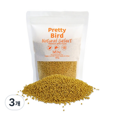 프리티버드 네츄럴 셀렉 미니 앵무새 사료, 350g, 3개