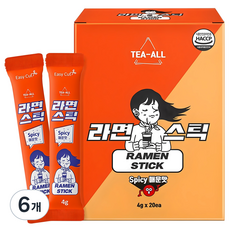 라면 스틱 매운맛, 80g, 6개