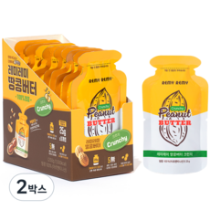 레미레미 짜먹는 땅콩버터 크런치 땅콩 %, 250g, 2박스