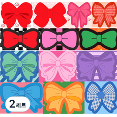 리본 스티커 선물 포장 구디백 봉투 스티커 60매, 2세트, 올컬러