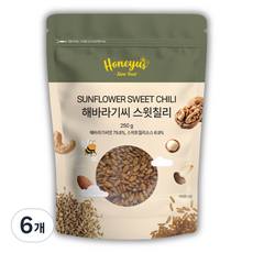 허니어스 해바라기씨 스윗칠리 | 간편한 오피스 간식 | 프리미엄 견과간식 | 직장인 간식추천 | 고단백 견과류 간식 | 다이어트 간식, 6개, 250g
