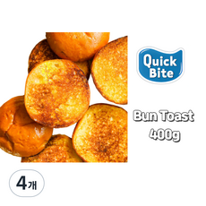 Quick Bite Bun Toast 퀵바이트 번 토스트 Halal, 400g, 4개