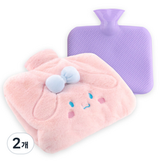 생활양식 토끼 보온물주머니 온수팩, 2개, 핑크