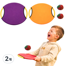 맘스픽 바운싱패드 쿠쉬볼 세트 캐치 원반 스포츠 야외놀이 바운스패드, 2개, 오렌지+퍼플