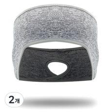 어나오리빙 스포츠 러닝 방한 헤어밴드 귀마개, 2개, 멜란지그레이