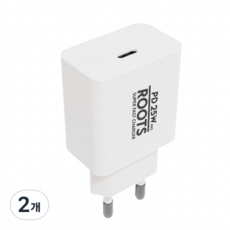 루츠 국내생산 PD 25W PPS C타입 초고속 충전기, 2개, 화이트