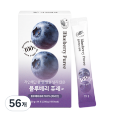자연해답 물 한 방울 넣지 않은 블루베리 퓨레, 56개, 20g