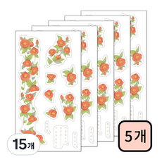 인도사이다 꽃사이꽃 스티커, 15개, 동백꽃