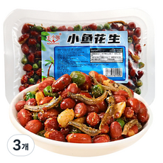 (배터짐) 맥주안주 특미 멸치땅콩 완두콩 샤오위화성 (일요일&당일발송), 3개, 208g