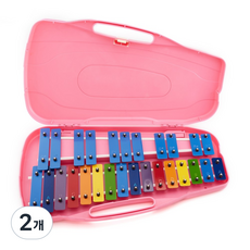 명창 공명 실로폰 27키(연분홍) 박스형 무지개 칼라음판 [실.채포함], 27판, 핑크, 2개