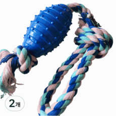 제이제이펫 대형견 중형견 동글동글 장난감 치발기 스트레스 해소용 강아지 치아 치석 관리, 파랑, 2개