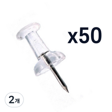 바이트 투명 압정핀, 2개, 50개