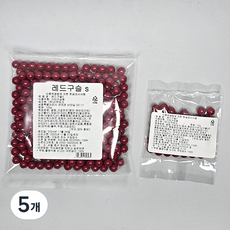 로켓그로스]식용 레드구슬 초콜릿 샤이니볼 레드 크리스마스 장식 루돌프 코 데코레이션 S, 5개, 100g