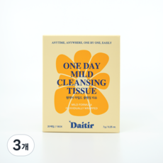 데이티르 원데이 마일드 클렌징 티슈 BHA, 3개, 20매입