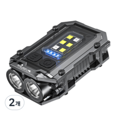 Nicoliley 휴대용 미니 초광도 손전등 6가지 모드 자석 후레쉬, 2개