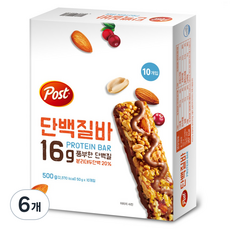 포스트 단백질바, 500g, 6개