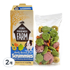 제이펫 슈프림펫 거티 스크러미스 - 사과&딸기&살구&바나나 토끼 기니피그 친칠라 햄스터 간식, 120g, 2개