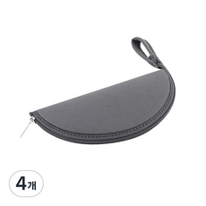 피누라 노트북 휴대용 마우스수납파우치 마우스패드겸용 원형, 4개, 그레이
