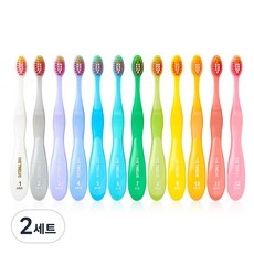 더트웰브 3단계 혼합치열기 전용 어린이 칫솔 3세이상, 파스텔, 12개입, 2세트