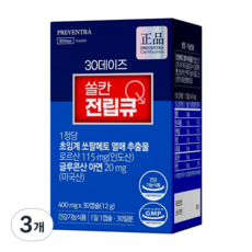 프리벤트라 30데이즈 쏠칸 전립큐 초임계 쏘팔메토 글루콘산 아연, 3개, 30정