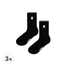 테나스 테니스 양말 스포츠양말 테니스웨어 운동 쿠션 장목 기능성 패션, 검정