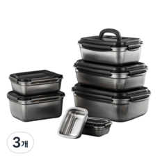 헤온 스테인레스 304 스텐 김치통 밀폐용기, 3개, 10L
