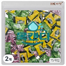 에이치케이마켓 목캔디 허브민트+믹스베리+깔라만시 3종 혼합 75개입, 300g, 2개