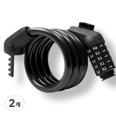 하루살림 5단 비밀번호 강철 자전거 자물쇠, 블랙, 2개