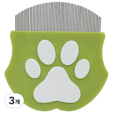 헬로미펫 반려동물 둥근 라운드 브러쉬 이지 클린 그루밍 눈꼽빗, 3개, 초록색