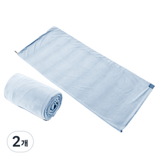 타닥 캠핑 블랭킷 연장형 담요 침낭 라이너 휴대용 이불 압축파우치, 2개, 스카이블루