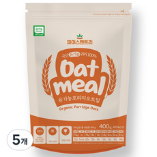 파머스팬트리 국산 유기농 포리지 오트밀 압착귀리 이유식 오나오, 5개, 400g