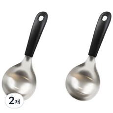 [DAMDA] 블랙 미니 스푼 국자 1+1 먹방 마라탕 라면 앞접시 국자 숟가락, 2개