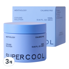 멘톨로지 슈퍼 쿨 카밍 패드 쿨링 각질제거 수분 진정 모든피부용, 3개, 60매입