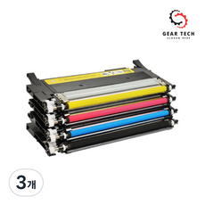 기어테크 삼성 토너 SL-C563W SL-C563FW SL-C513W SL-C513 SL-C510W SL-C510 호환, 3개, CLT-Y510S 노랑 1000매 정품대비98%